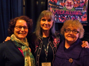 Mary Sue Toohey, the legendary Sylvia Tyson, and Wanda at the 2013 Folk Alliance International conference in Toronto
